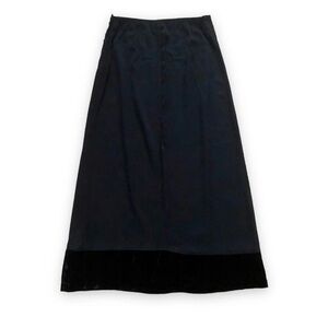 Vintage Johnny Was Collection Black Velvet Trim Maxi Skirt Y2K Sz Small